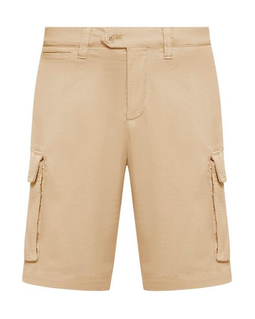 Brunello Cucinelli Natural Knee-length Bermuda Cargo Shorts for men