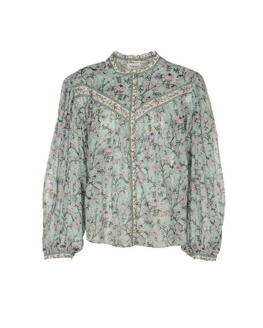 Étoile Isabel Marant Salika Floral Printed Blouse in Green Lyst