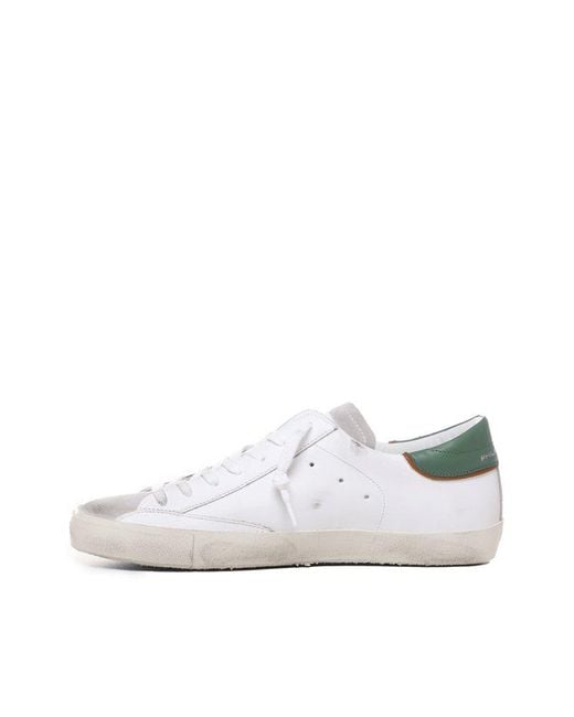 Philippe Model White Logo Patch Low-top Sneakers for men