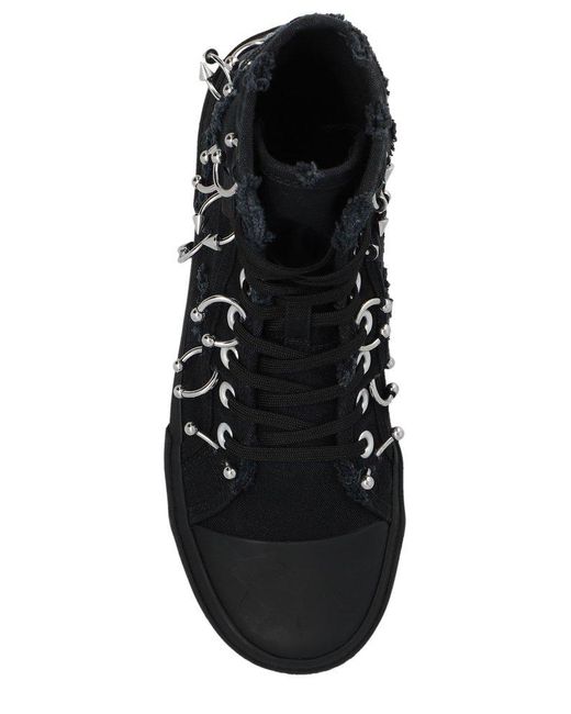 Balenciaga Black Paris Embellished High-top Sneakers