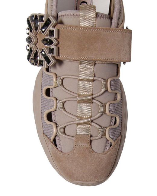 Roger Vivier Brown Viv' Embellished Sneakers