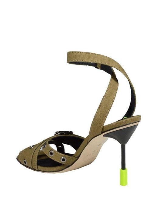 MSGM Metallic Buckle-detailed Ankle Strap Sandals