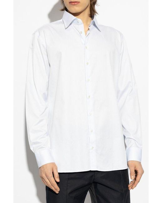 Giorgio Armani White Shirt With Striped Pattern for men