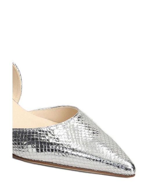 Anna F. White Pointed Toe Embossed Pumps