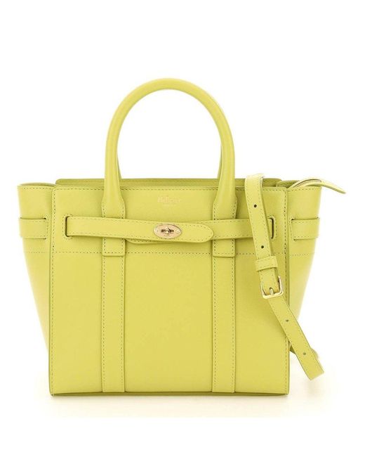 Mulberry Bayswater Mini Zipped Tote Bag in Yellow | Lyst