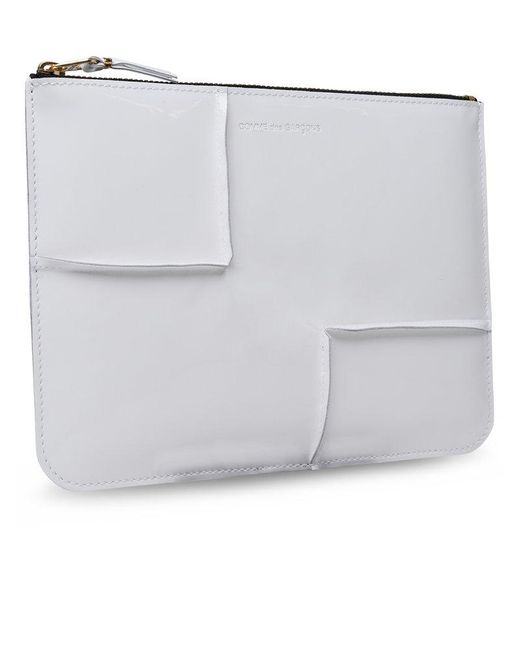 Comme des Garçons White Cdg Reversed Hem Serie Zipped Wallet for men