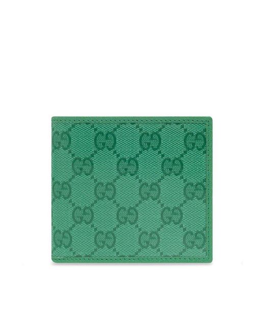 Gucci Green Monogram Leather Wallet for men