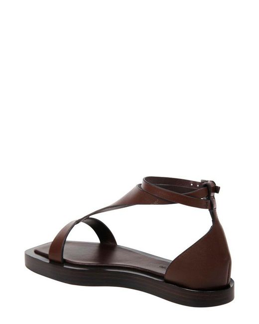 Max Mara Black Buckle Detailed Open Toe Sandals