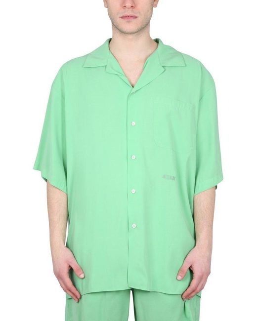 MSGM Green Shirt With Logo for men