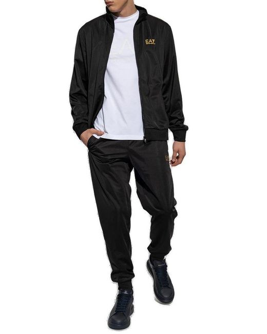 EA7 Black Sweatshirt & Sweatpants Set for men