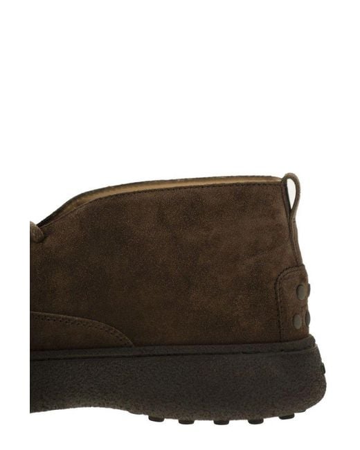 Tod's Brown W. G. Heritage Lace-Up Desert Boots for men