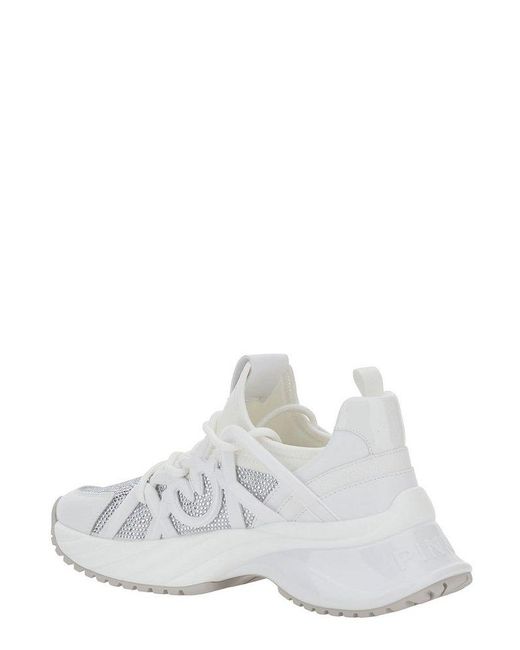 Pinko White 'Ariel' Sneakers With Love Birds Detail