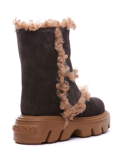 Casadei Brown Dolomiti Marica Faux-fur Detailed Boots