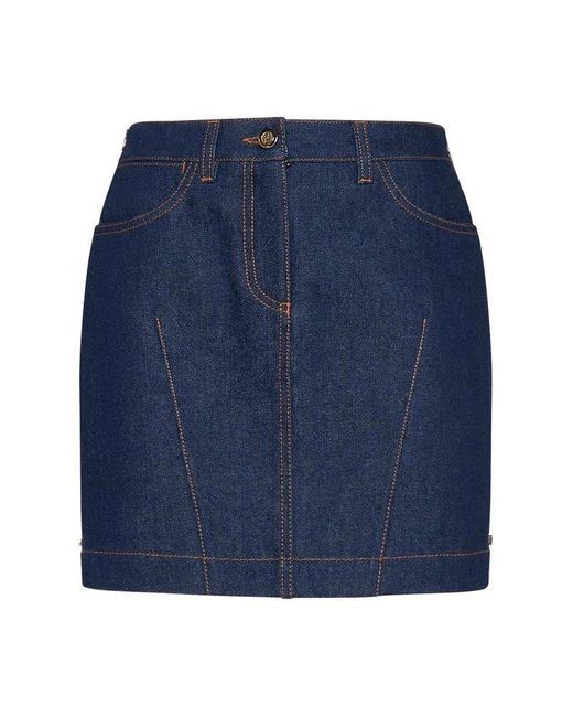 Fendi Blue Mini Denim Skirt