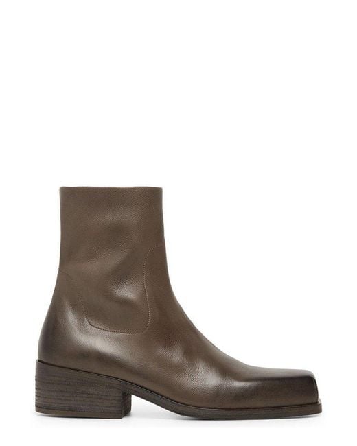 Marsèll Brown Cassello Square Toe Boots for men