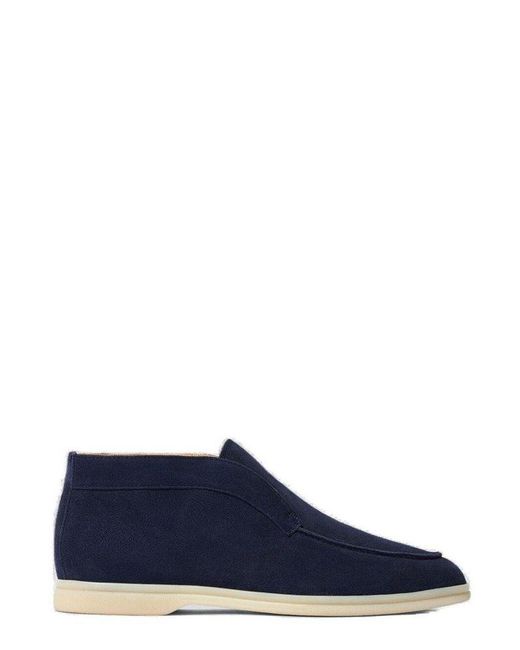 Scarosso Blue Leonardo Round-Toe Ankle Boots for men