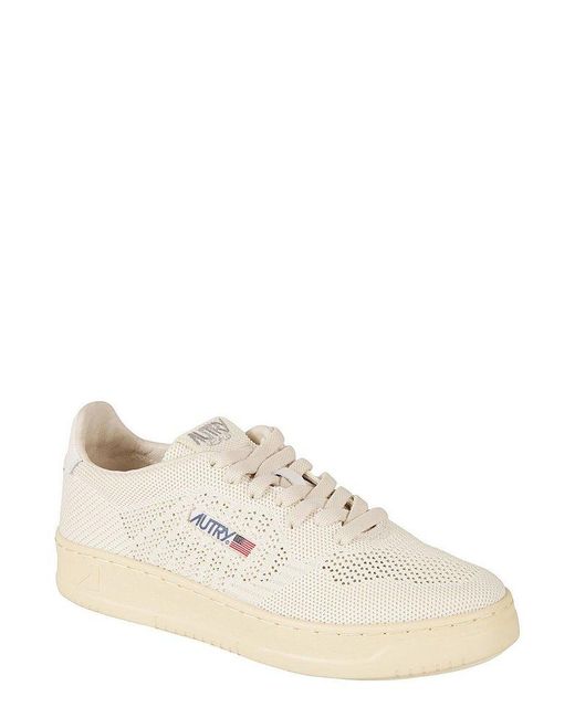 Autry White Medalist Easeknit Logo Patch Sneakers