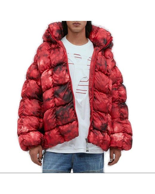 DIESEL Red W-ralle Zipped Padded Jacket for men