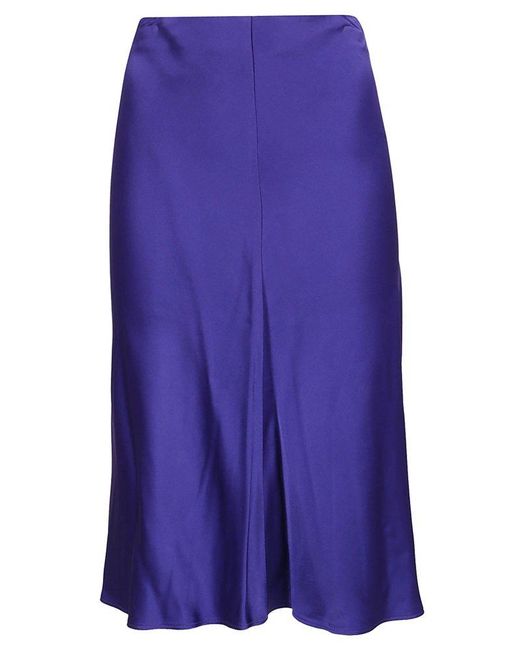 Stella McCartney Synthetic High-waist Flared Skirt in Purple | Lyst