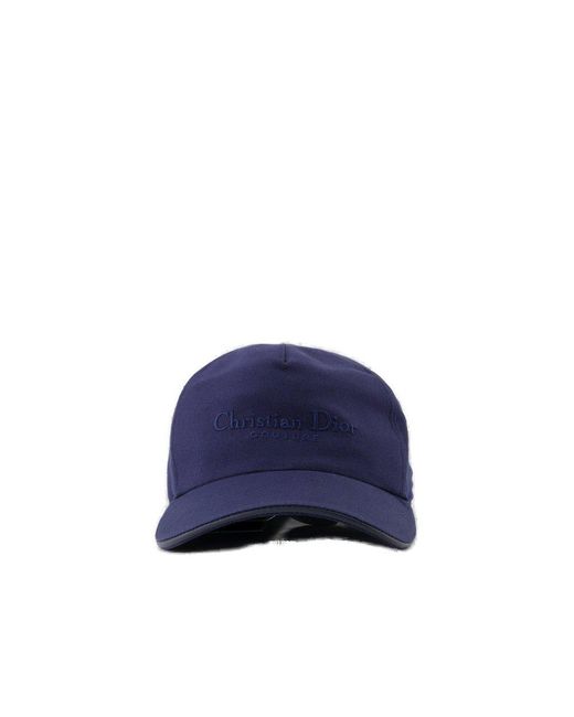 Dior Blue Logo Embroidered Baseball Cap for men