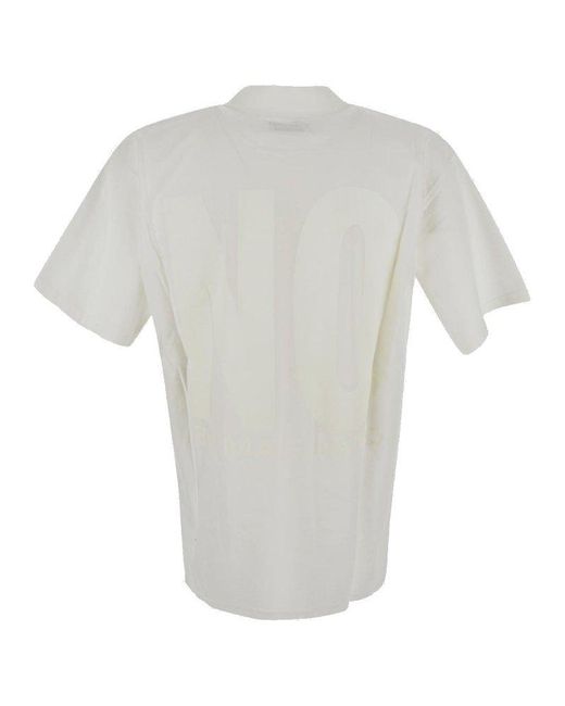 Magliano White Logo Printed Short-sleeved T-shirt for men