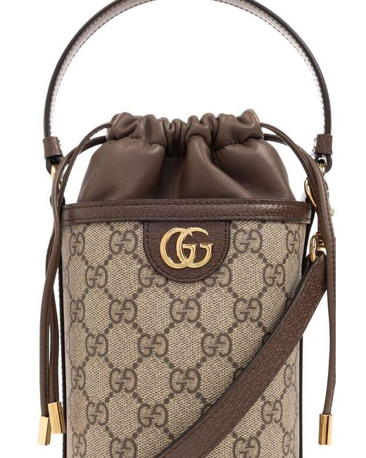 Gucci Brown 'ophidia Mini' Bucket Shoulder Bag,