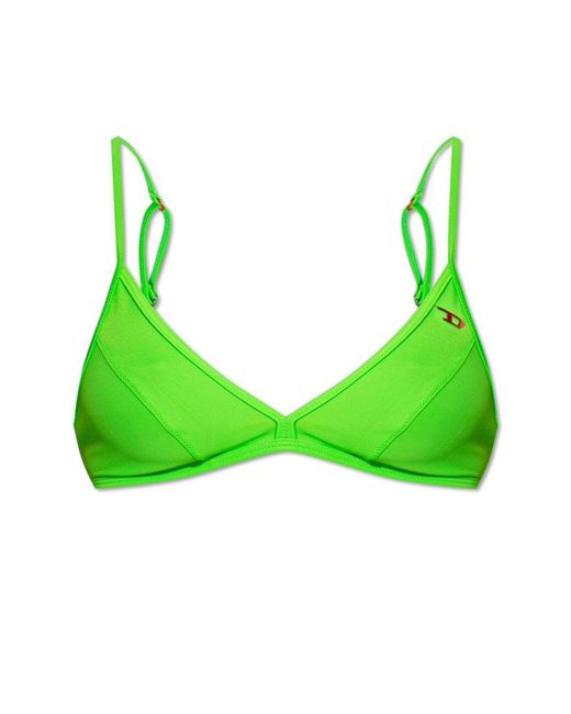 DIESEL Green Bfb-marisol Logo Plaque Bikini Top