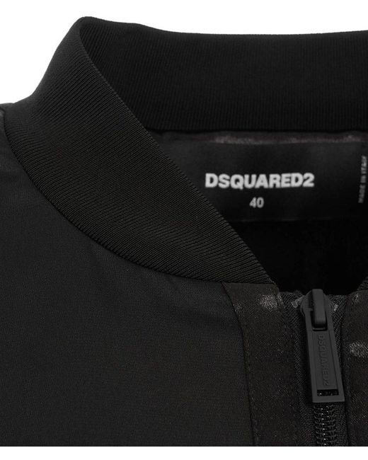 DSquared² Black Shine-effect Zipped Bomber Jacket