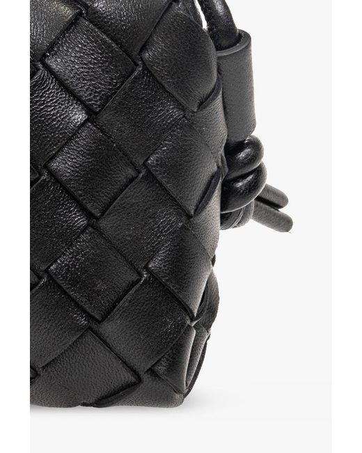 Bottega Veneta Black Candy Loop Leather Camera Bag