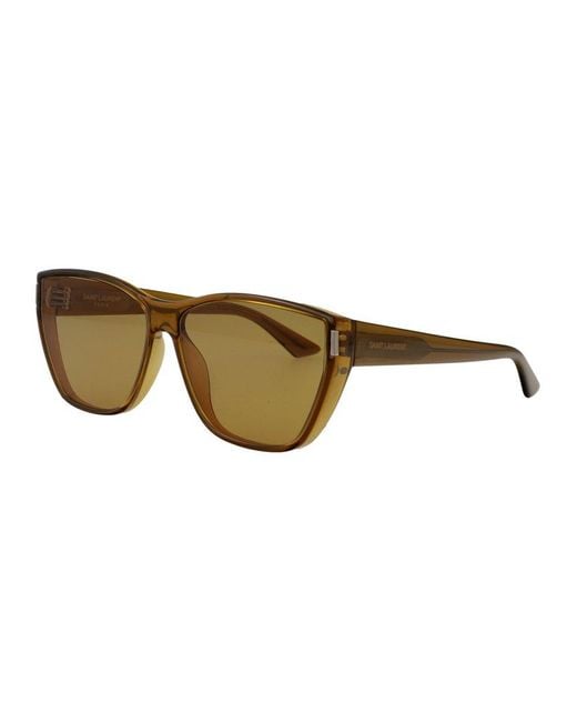Saint Laurent Brown Square Frame Sunglasses