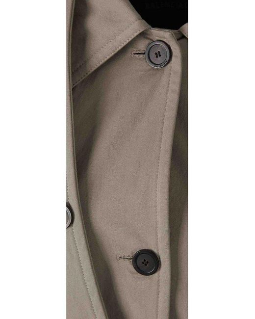 Balenciaga Brown Flipped Hooded Trench Coat
