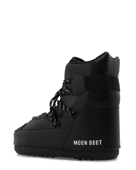 Moon Boot Black Sneaker Mid Snow Boots for men