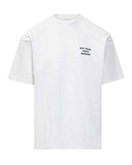 Drole de Monsieur White Le T-Shirt Slogan T-Shirt for men