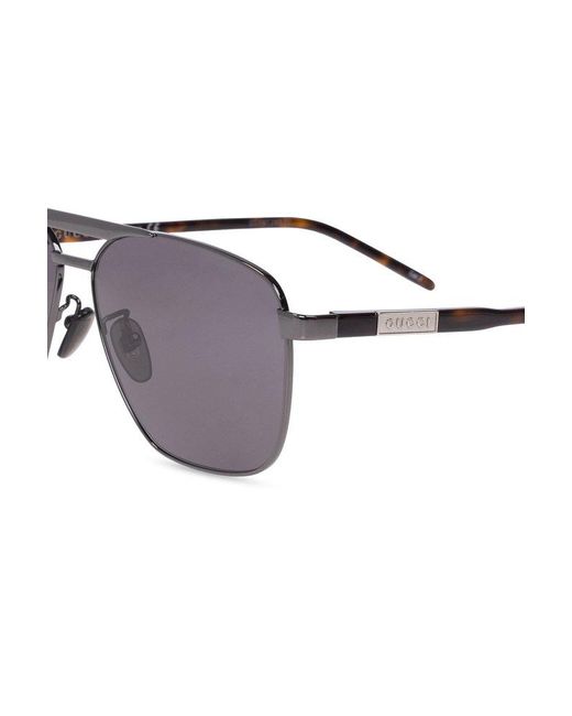 Gucci Gray Eyewear Aviator Frame Sunglasses for men