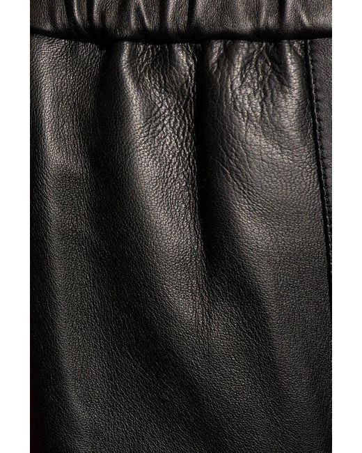 AMI Gray Leather Bermuda Shorts, for men