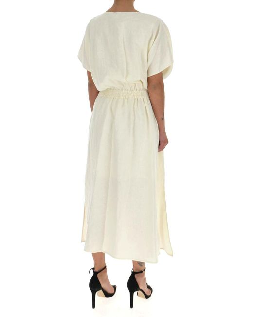 tory burch linen ruffle dress