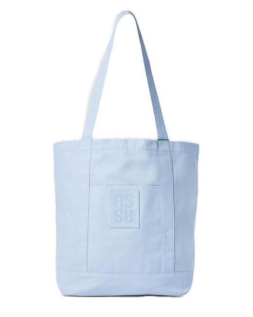 Raf Simons Blue Logo Patch Tote Bag