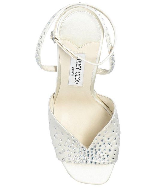 Jimmy Choo White Karli 125 Embellished Sandals