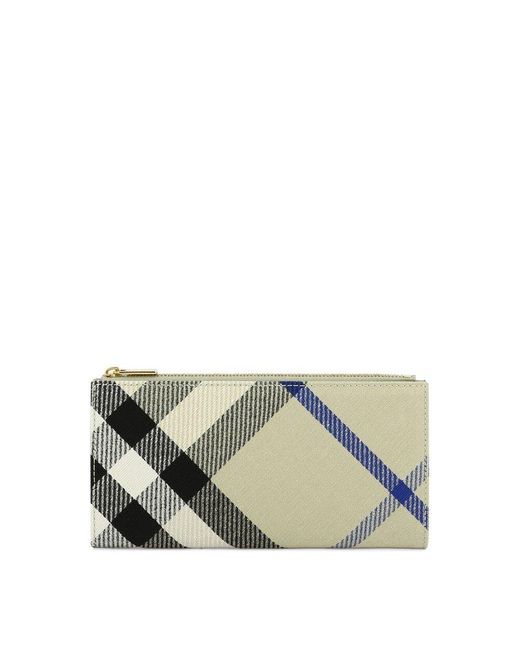 Burberry Gray "Check" Bifold Wallet