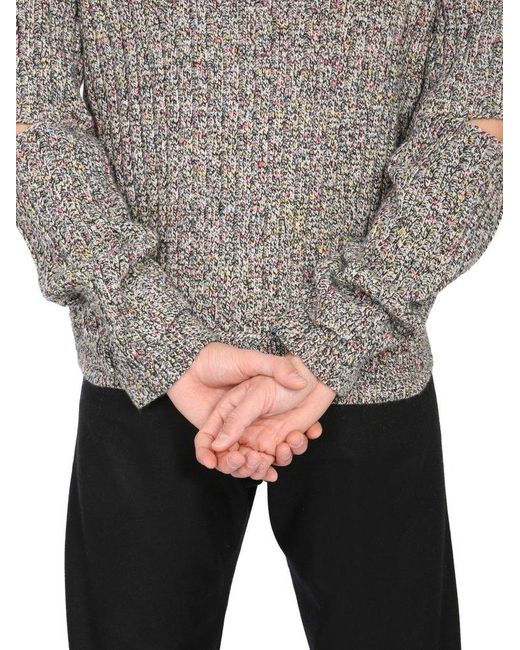Helmut Lang Gray Crewneck Knitted Jumper for men