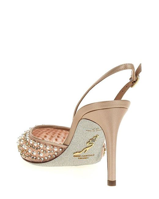 Rene Caovilla Pink René Caovilla Aretha Slingback Embellished Pumps