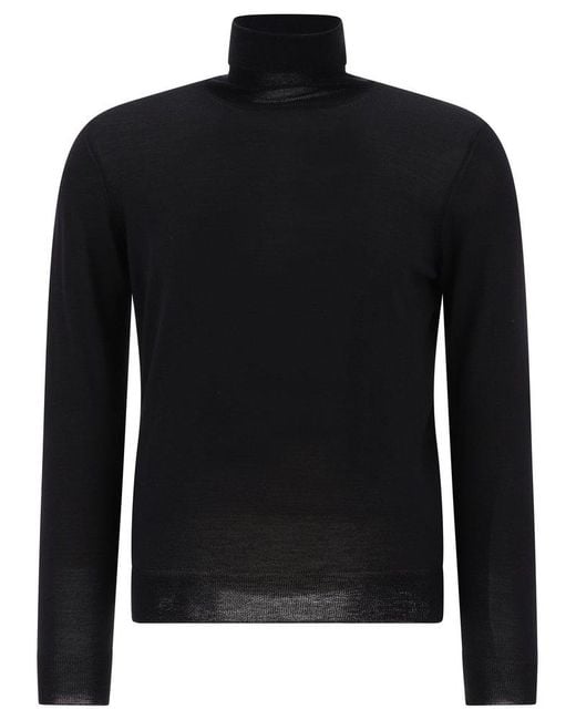 Tagliatore Black "mike" Turtleneck Sweater for men