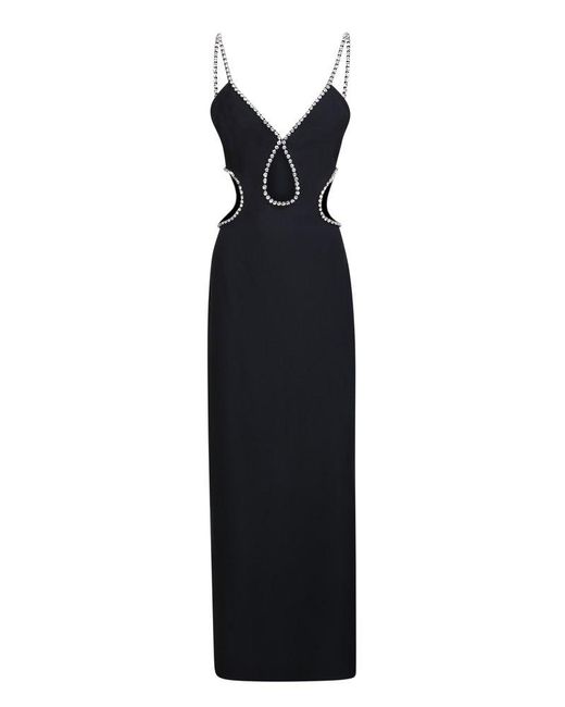 Amen Black Embellished Cut-out Detailed Maxi Dress
