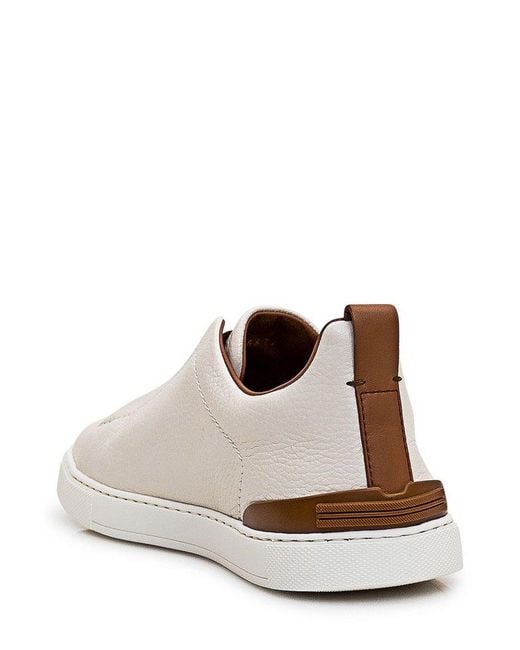 Zegna White Triple Stitchtm Sneakers for men