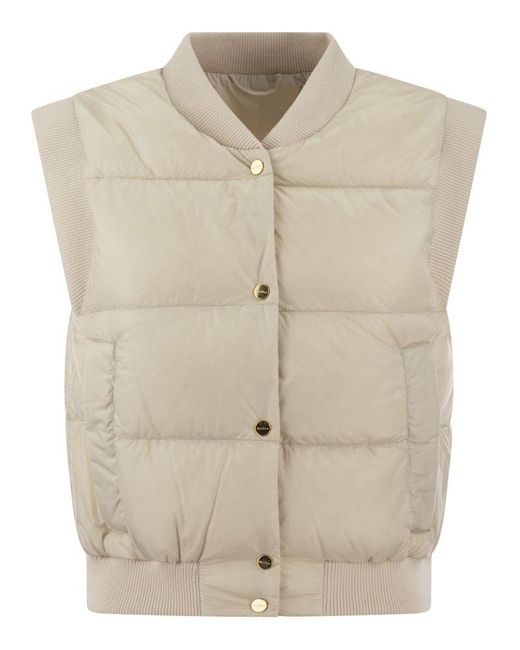 Max Mara The Cube Natural Button-up Puffer Vest