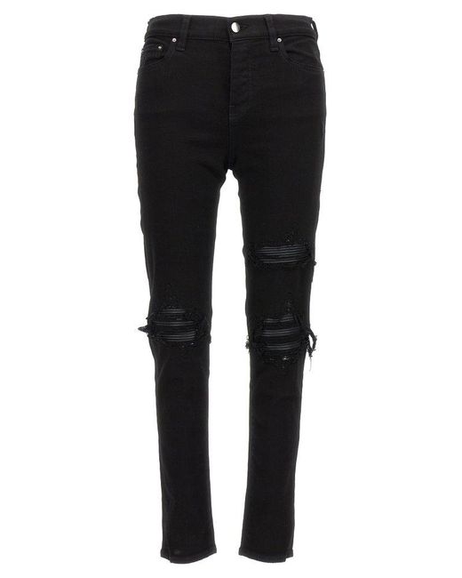 Amiri Black Mx1 High Waisted Distressed Skinny Jeans