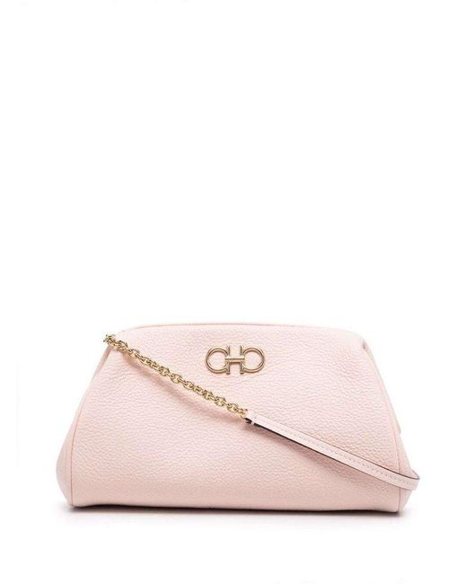 Ferragamo Pink Gancini Mini Clutch Bag