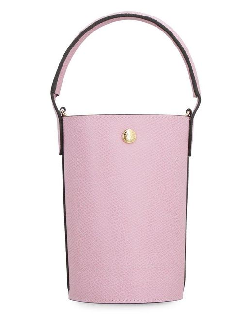 Longchamp Pink Xs Épure Leather Bucket Bag
