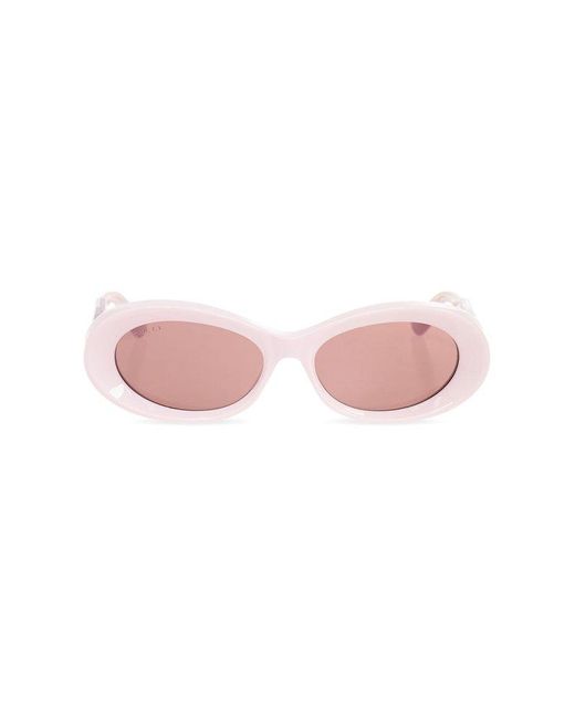 Gucci Pink Sunglasses With Logo,