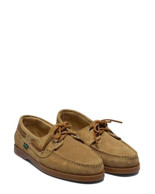 Paraboot Brown Lace-up Almond-toe Loafers for men